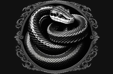 2025, Chinese new year, snake, mythology, new year, tattoo, illustration, animal, postcard, green snake, wooden snake