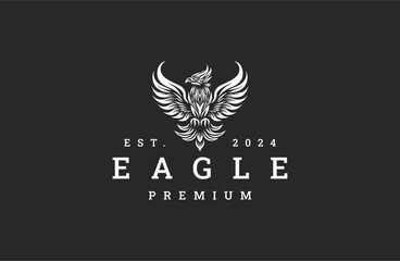 Obraz premium Eagle style logo icon design template flat vector