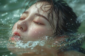 women in water with beautiful faces by water beauty girl