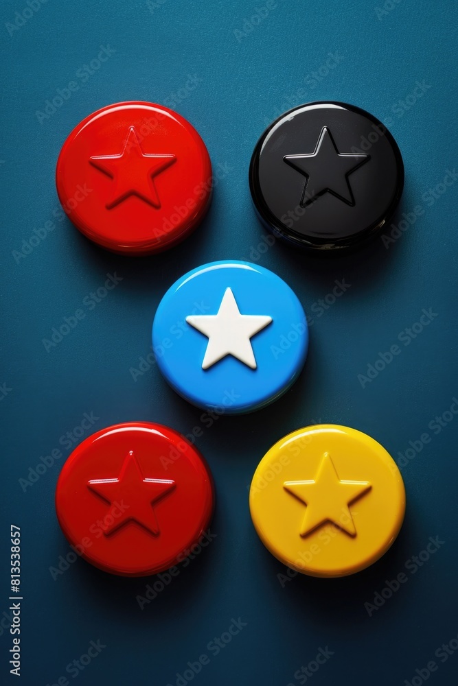 Aufkleber A group of buttons with a star symbol. Ideal for various design projects
