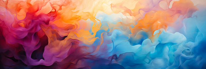 Vibrant Abstract Art Background Blending Warm and Cool Hues, Ideal for Creative Wallpaper and Artistic Designs