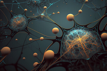 Brain synapse. Neuron formation. Human nervous system