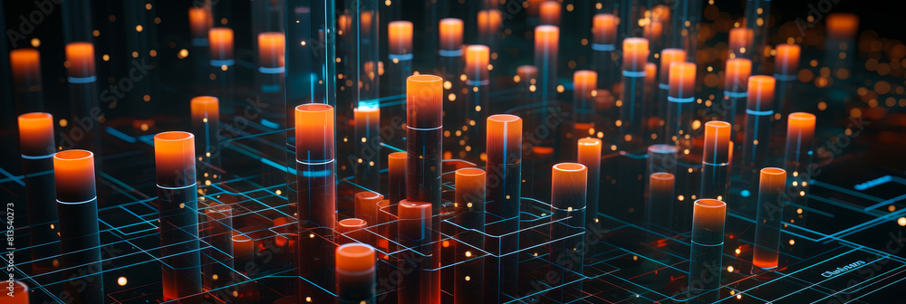 Poster futuristic visualization of high-capacity distributed databases in a digital network environment