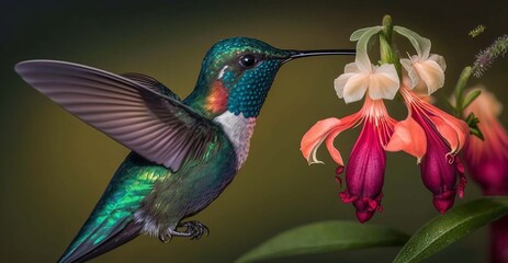 Fototapeta premium bird hummingbird in nature. Generative AI,