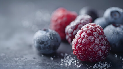 A close up of berries with dark background