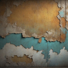 Old grunge wall with peeling paint. Background and texture.