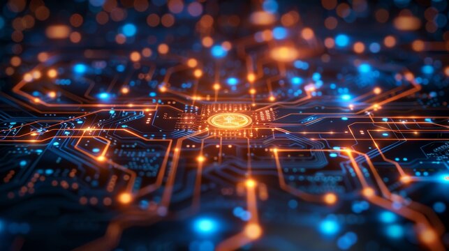 abstract technology background blue color 