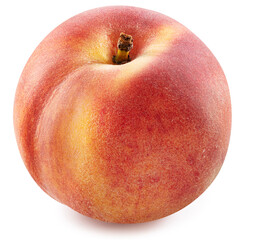 Ripe peach on white background. File contains clipping path.