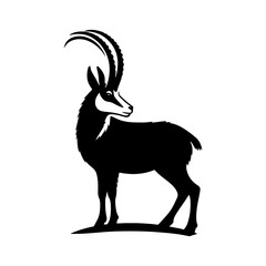 Chamois Silhouette Vector - Perfect for Nature Designs and Wilderness Enthusiasts Alike- Chamois Illustration- Chamois Vector Stock.