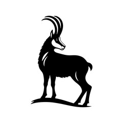 Chamois Silhouette Vector - Perfect for Nature Designs and Wilderness Enthusiasts Alike- Chamois Illustration- Chamois Vector Stock.