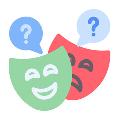 Not Understand Icon With Flat Color Style 