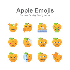 Cute emoji expressions, emoticons icons set