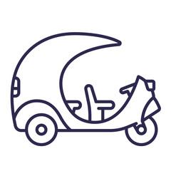 Tuk Tuk taxi line icon, side view