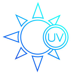 UV rays protection icon, line