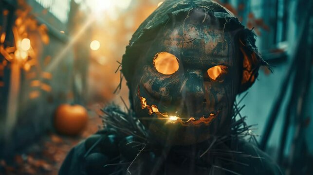a very beautiful Halloween party. seamless looping time-lapse virtual 4K video Animation Background.