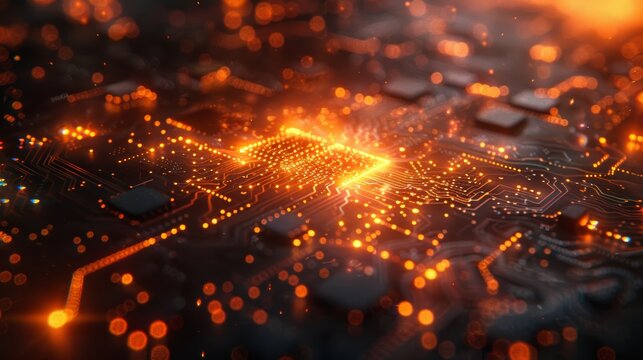 abstract technology background gold color 