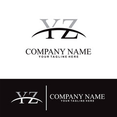 Elegant letter Y Z initial accounting logo design concept, accounting business logo design template