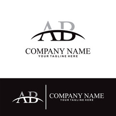 Elegant letter A B initial accounting logo design concept, accounting business logo design template