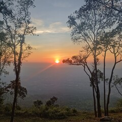 sunset in the mountains