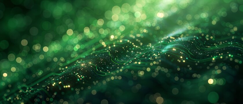 abstract technology background green color 