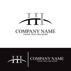 Elegant letter H I initial accounting logo design concept, accounting business logo design template