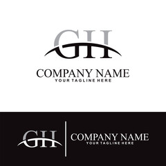 Elegant letter G H initial accounting logo design concept, accounting business logo design template