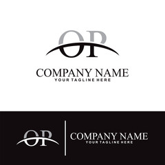 Elegant letter O P initial accounting logo design concept, accounting business logo design template