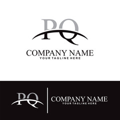 Elegant letter P Q initial accounting logo design concept, accounting business logo design template