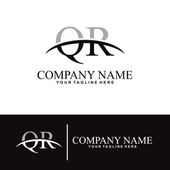 Elegant letter Q R initial accounting logo design concept, accounting business logo design template