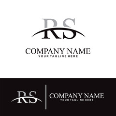 Elegant letter R S initial accounting logo design concept, accounting business logo design template