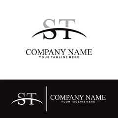 Elegant letter S T initial accounting logo design concept, accounting business logo design template