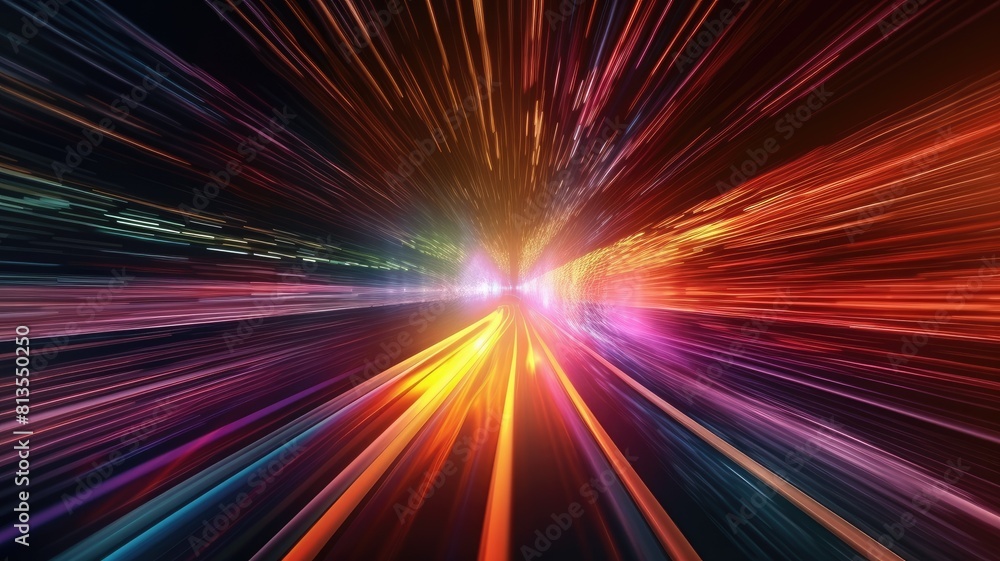 Aufkleber vivid abstract particles traveling at high speed creating a sense of fast motion and color diversity