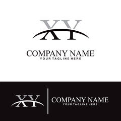 Elegant letter X Y initial accounting logo design concept, accounting business logo design template