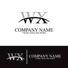 Elegant letter W X initial accounting logo design concept, accounting business logo design template