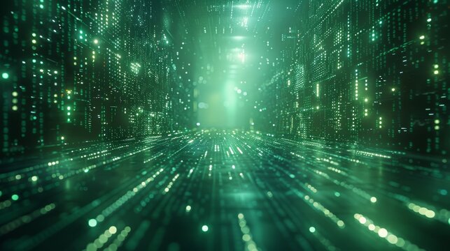 abstract technology background green color 