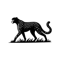 Safari Speed: Cheetah Silhouette Vector - Perfect for Wildlife Designs and Nature Enthusiasts Worldwide- Cheetah Illustration- Minimalist Vector of Cheetah.