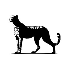 Safari Speed: Cheetah Silhouette Vector - Perfect for Wildlife Designs and Nature Enthusiasts Worldwide- Cheetah Illustration- Minimalist Vector of Cheetah.