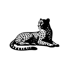 Safari Speed: Cheetah Silhouette Vector - Perfect for Wildlife Designs and Nature Enthusiasts Worldwide- Cheetah Illustration- Minimalist Vector of Cheetah.