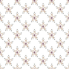Seamless pattern with cute stars doodle for decorative print, wrapping paper, greeting cards, wallpaper and fabric