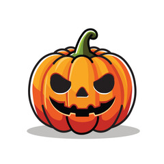 Illustration Vector Graphic Cartoon of a Halloween Pumpkin, Evoking Mystical Charms and Spooky Delights