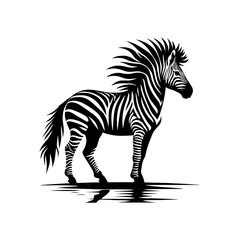 Zebra Silhouette Vector - Perfect for Wildlife Designs and Nature Enthusiasts Alike- Minimalist Zebra Illustration.