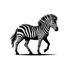 Zebra Silhouette Vector - Perfect for Wildlife Designs and Nature Enthusiasts Alike- Minimalist Zebra Illustration.