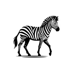 Zebra Silhouette Vector - Perfect for Wildlife Designs and Nature Enthusiasts Alike- Minimalist Zebra Illustration.