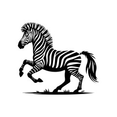 Zebra Silhouette Vector - Perfect for Wildlife Designs and Nature Enthusiasts Alike- Minimalist Zebra Illustration.