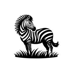 Zebra Silhouette Vector - Perfect for Wildlife Designs and Nature Enthusiasts Alike- Minimalist Zebra Illustration.