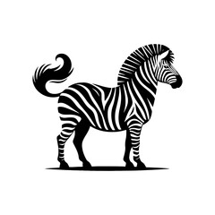 Zebra Silhouette Vector - Perfect for Wildlife Designs and Nature Enthusiasts Alike- Minimalist Zebra Illustration.