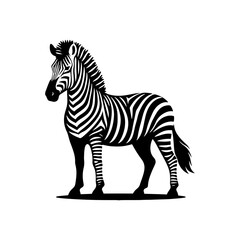 Zebra Silhouette Vector - Perfect for Wildlife Designs and Nature Enthusiasts Alike- Minimalist Zebra Illustration.