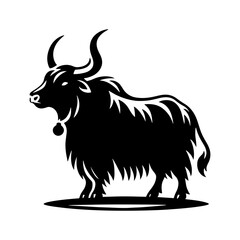 Himalayan Majesty: Yak Silhouette Vector - Ideal for Wilderness Designs and Nature Enthusiasts Worldwide- Minimalist YAK Illustration.
