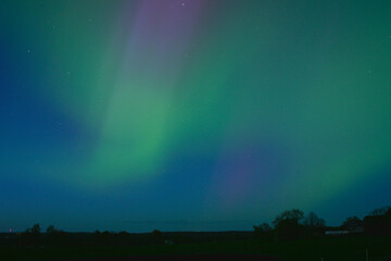 Multicolored northern lights (Aurora borealis)
