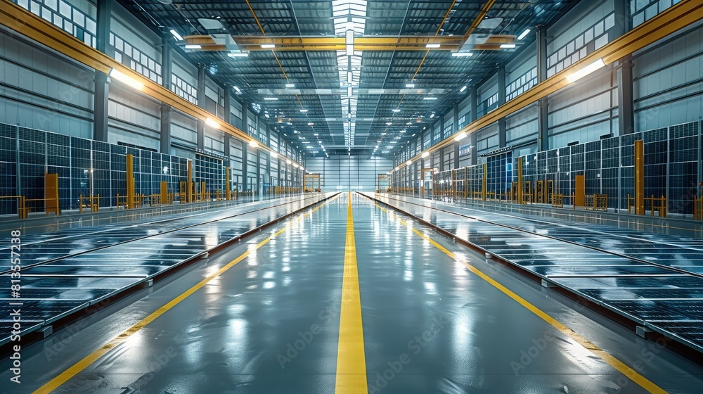 Aufkleber solar panels and energy-efficient automation technology highlight the environmental attributes of th